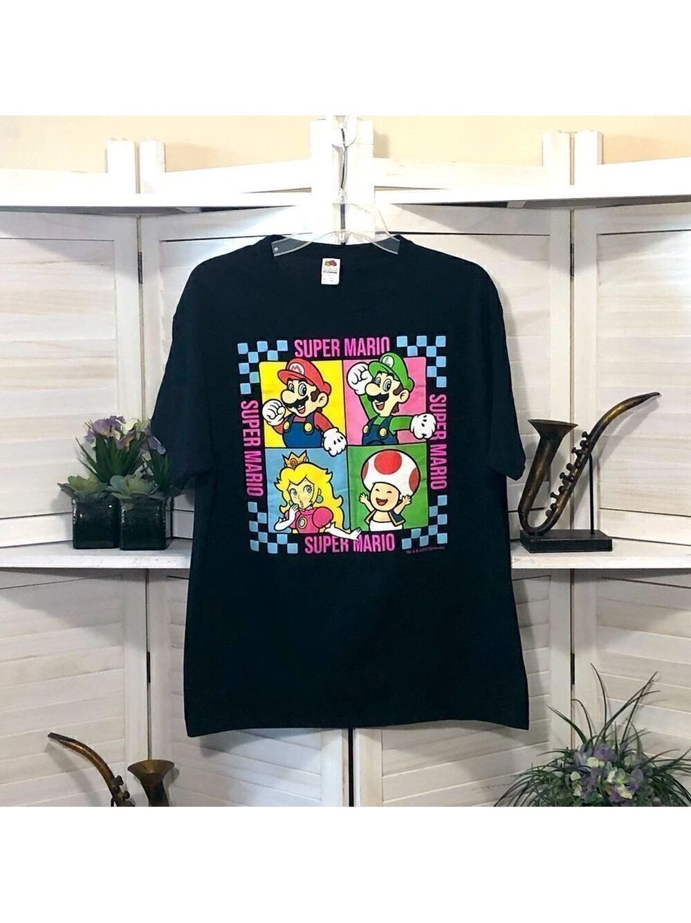 Super Mario Bros movie T-Shirt Nintendo gaming video cartoon character Cotton L